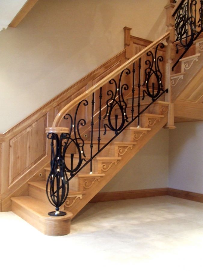 Oak and Wrought Iron Stairs Custom Built Staircases AJD Bespoke